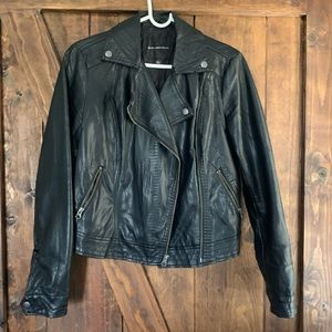 Rock & Republic vegan leather logo jacket, small